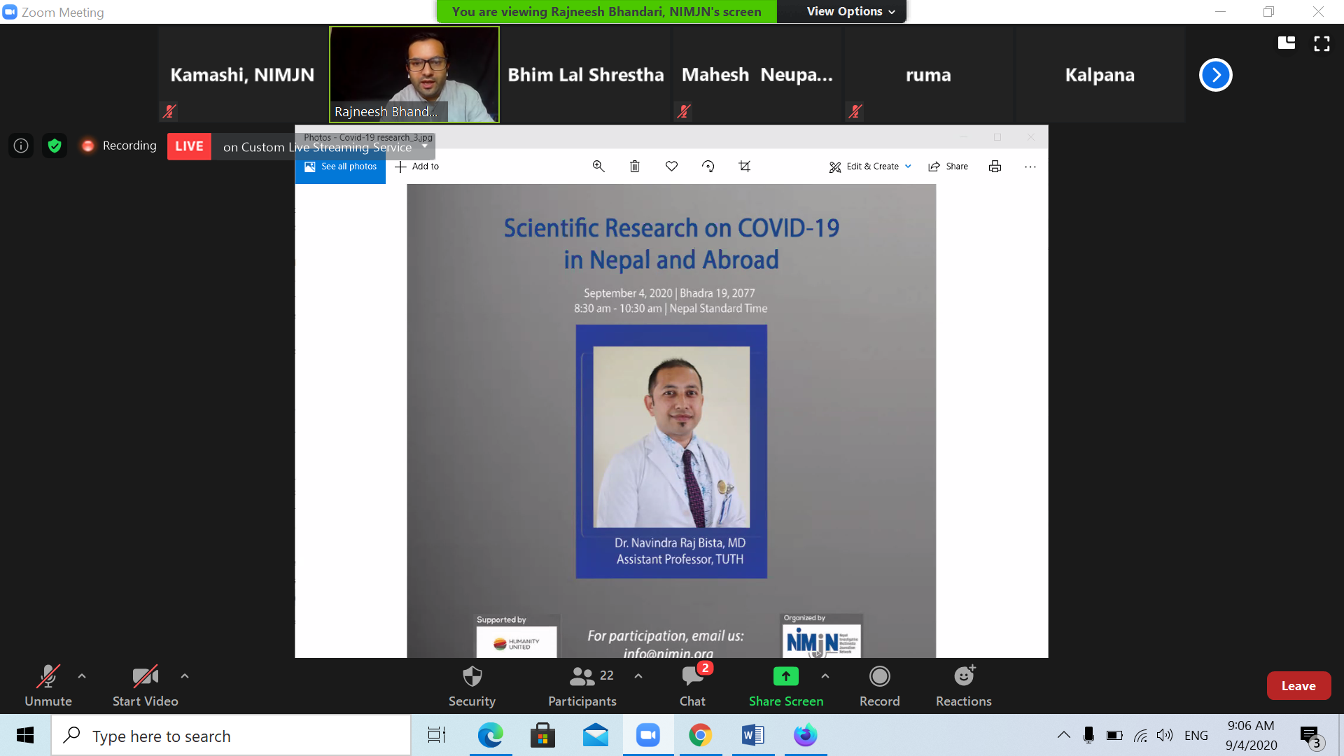 Scientific Research on COVID-19 in Nepal and Abroad