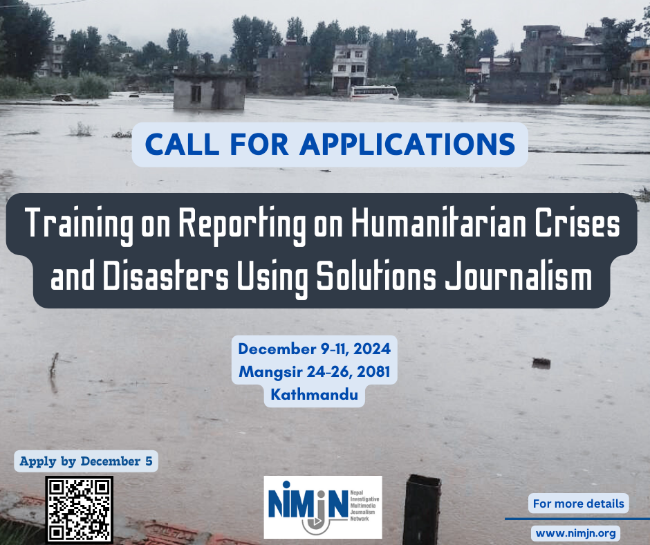 Training on Humanitarian Crises and Disasters Reporting Using Solutions Journalism in Kathmandu